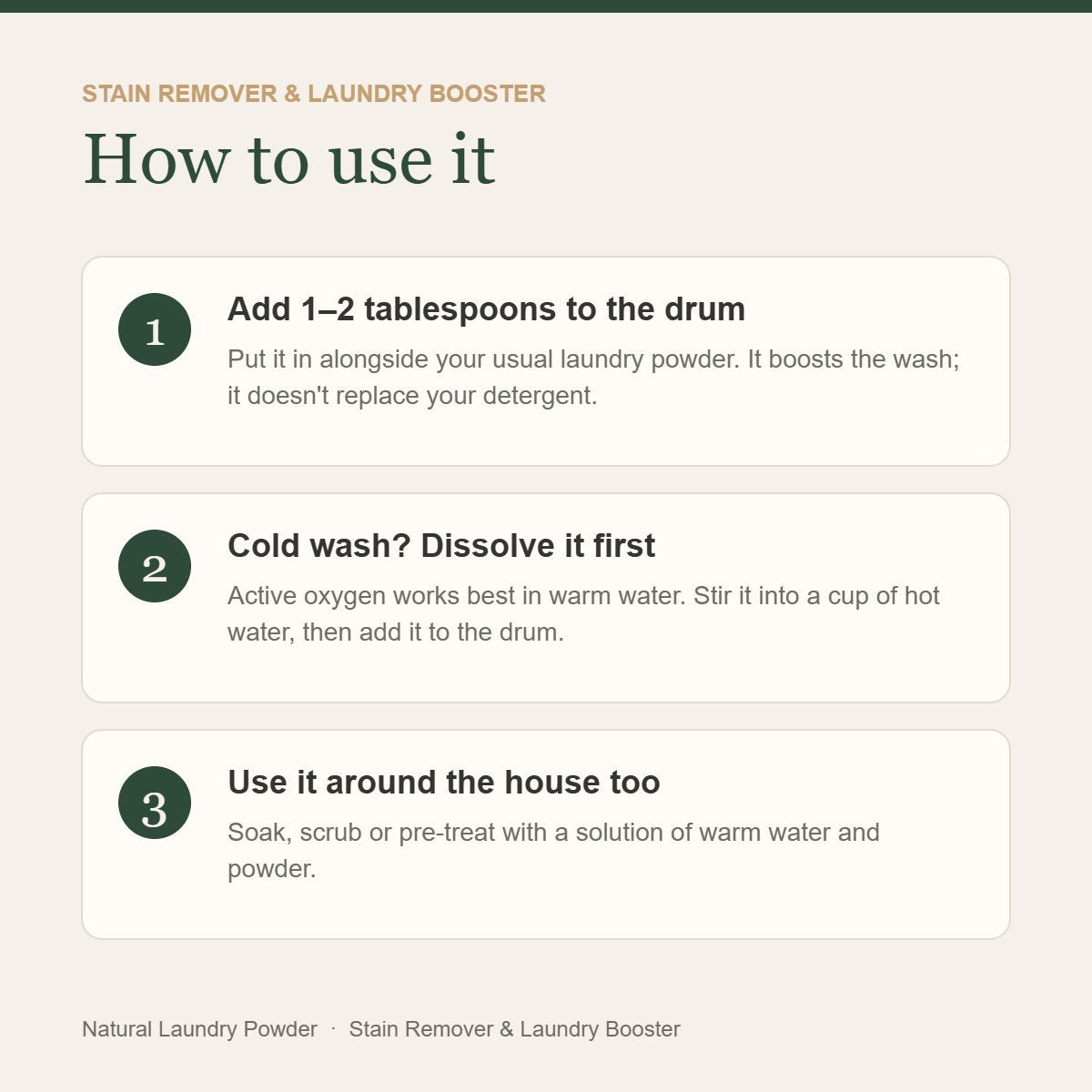 Oxygen Stain Remover & Laundry Booster – 100% Sodium Percarbonate, 1.5kg - Natural Laundry Powder