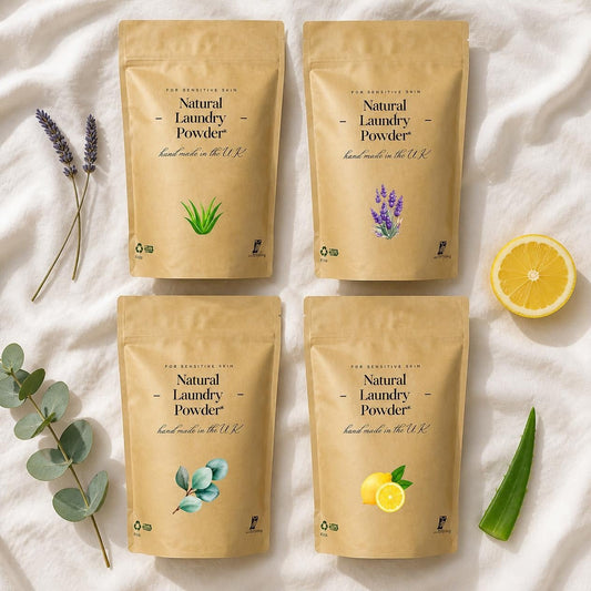 Natural Laundry Powder – Mixed Four-Pack (2kg Total / 50+ Loads / £.043p per load) - Natural Laundry Powder